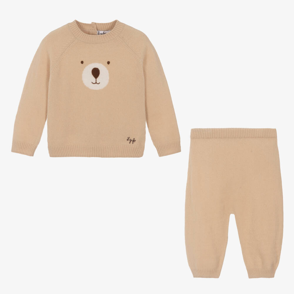 Il Gufo-Boys Beige Wool Trousers Set | Childrensalon Outlet
