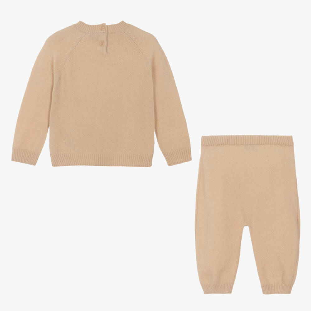 Il Gufo-Boys Beige Wool Trousers Set | Childrensalon Outlet