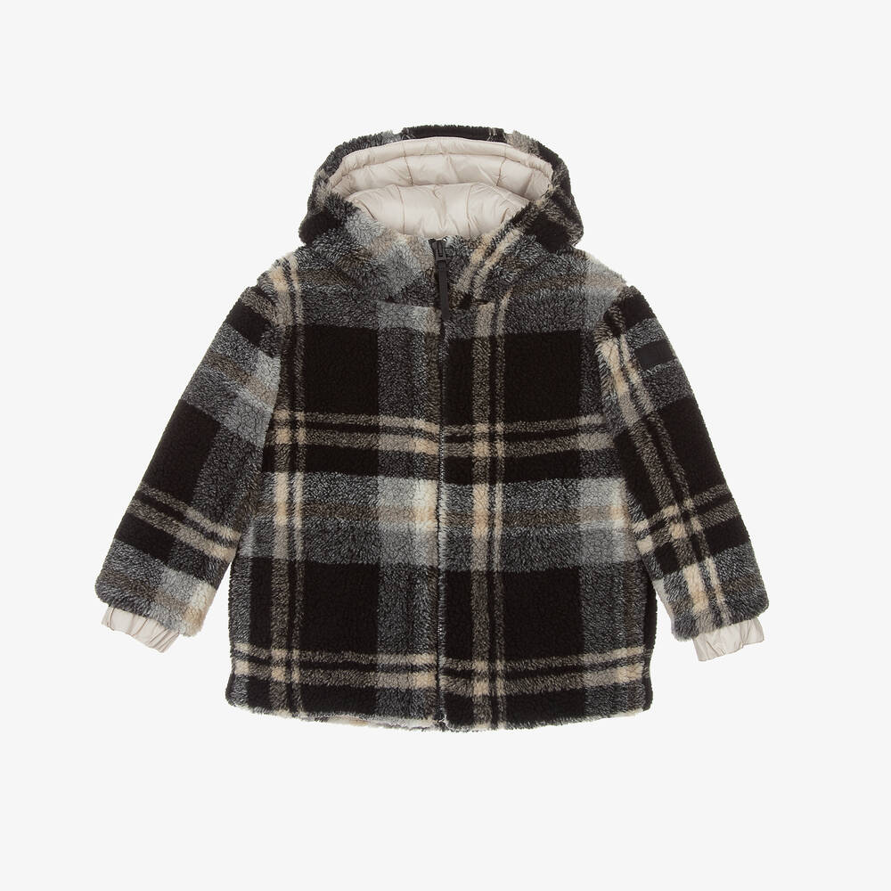 Il Gufo - Karierte Jacke in Schwarz und Beige | Childrensalon