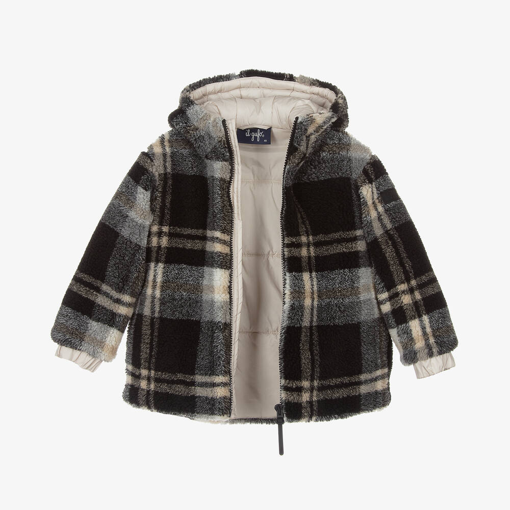 Il Gufo-Boys Black & Beige Checked Jacket | Childrensalon Outlet