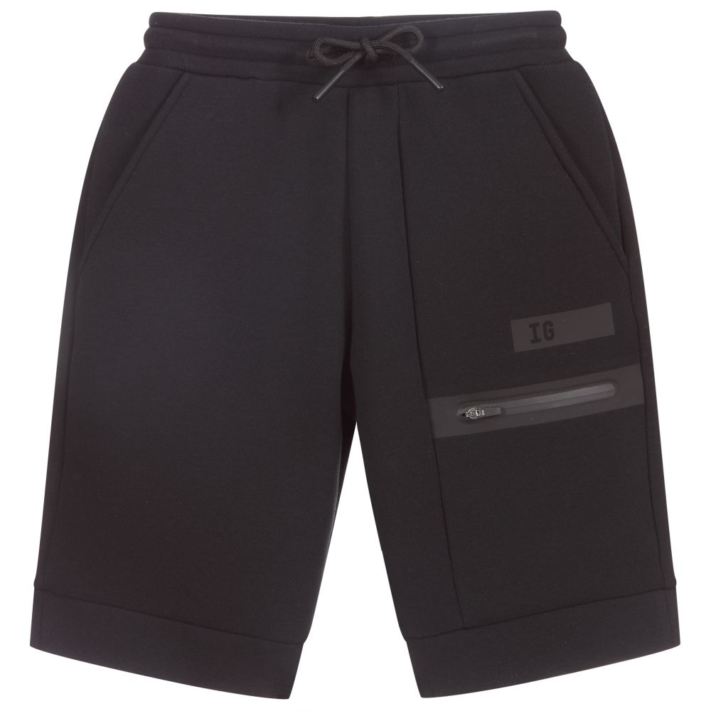 Il Gufo - Boys Black Cotton Shorts | Childrensalon