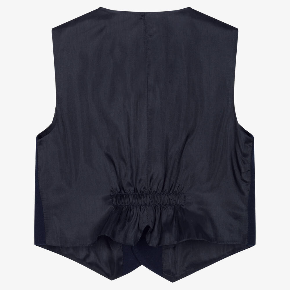 Il Gufo-Boys Blue Button-Up Waistcoat | Childrensalon Outlet