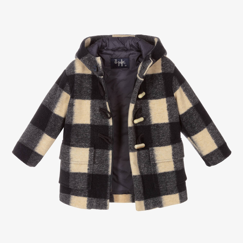 Il Gufo-Boys Blue Checked Duffle Coat | Childrensalon Outlet
