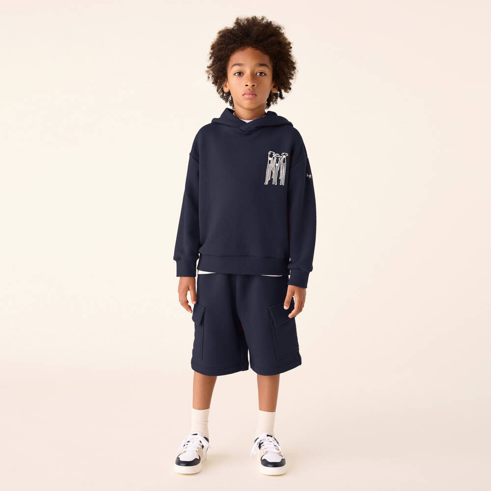 Il Gufo-Boys Blue Cotton Adventure Shorts | Childrensalon Outlet