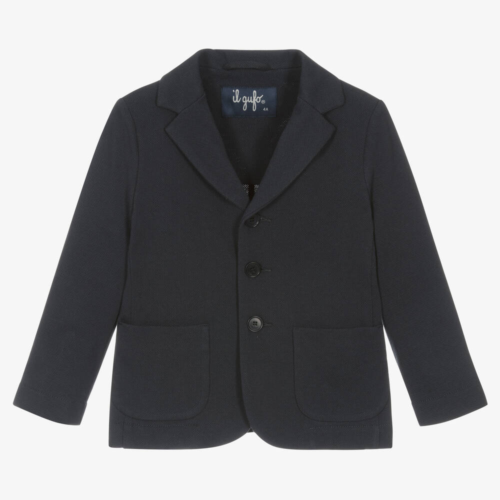 Il Gufo - Boys Blue Cotton Blazer Jacket | Childrensalon