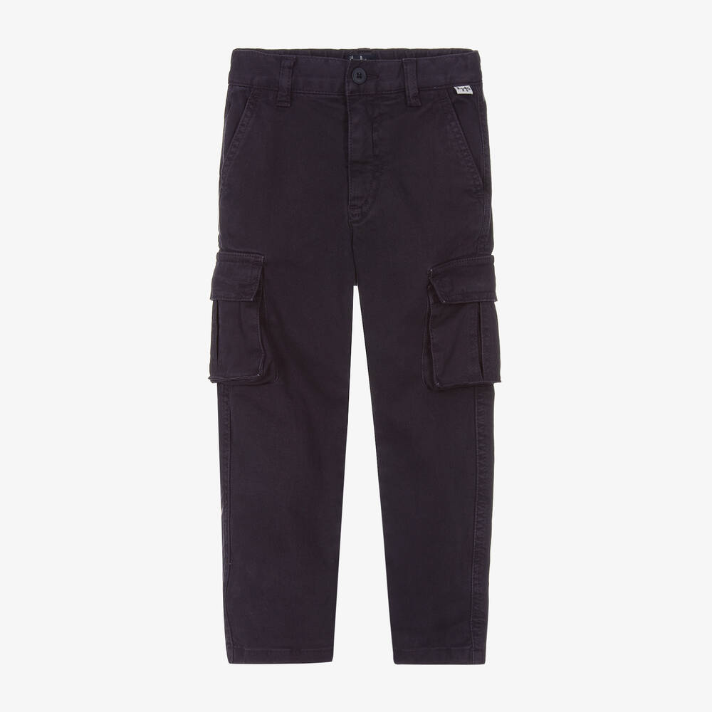 Il Gufo - Синие хлопковые брюки карго | Childrensalon