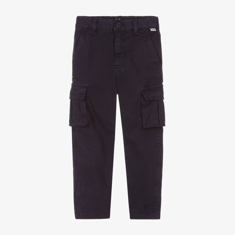 Il Gufo-Boys Blue Cotton Cargo Trousers | Childrensalon Outlet