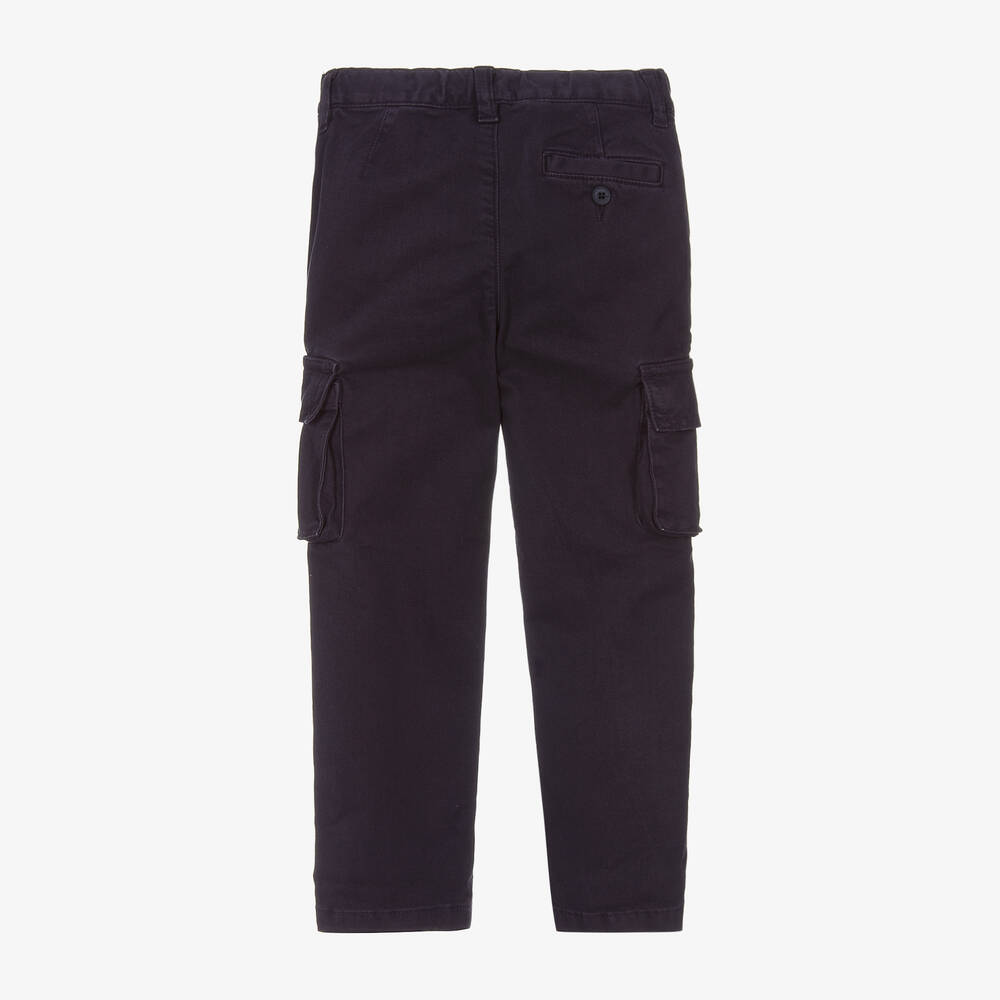 Il Gufo-Boys Blue Cotton Cargo Trousers | Childrensalon Outlet