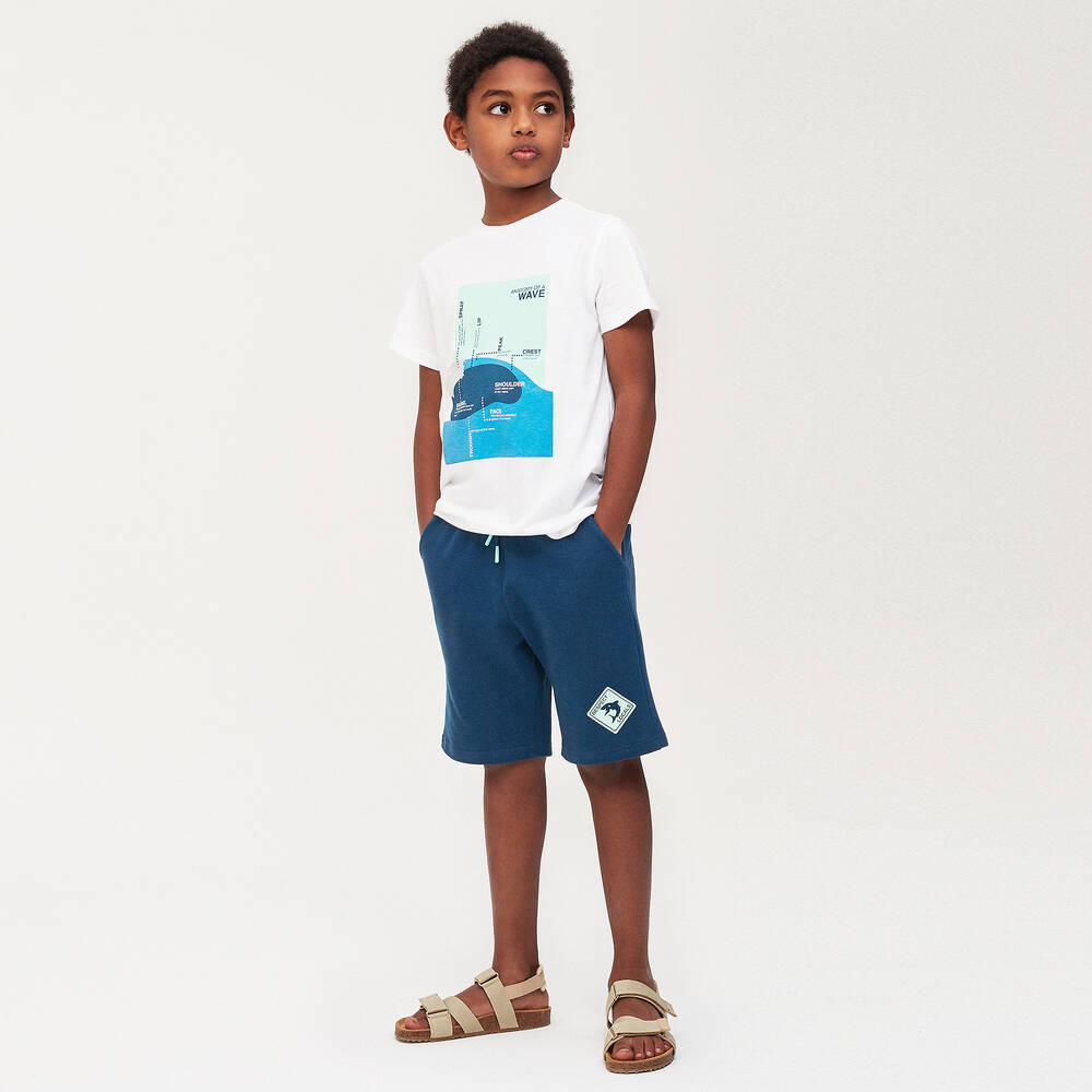 Il Gufo-Boys Blue Cotton Jersey Shorts | Childrensalon Outlet