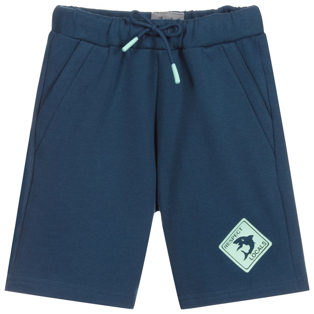 Il Gufo - Boys Blue Cotton Jersey Shorts | Childrensalon