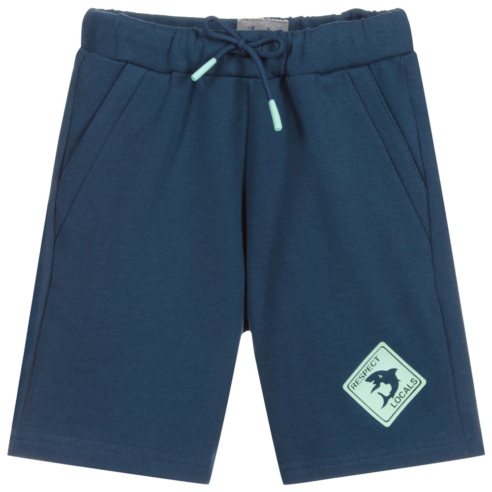 Il Gufo - Blaue Baumwolljersey-Shorts (J) | Childrensalon