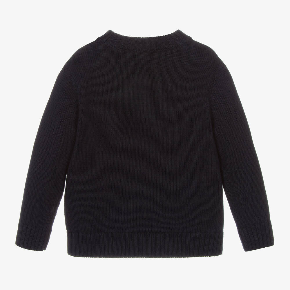 Il Gufo-بلوفر قطن محبوك لون كحلي للأولاد | Childrensalon Outlet