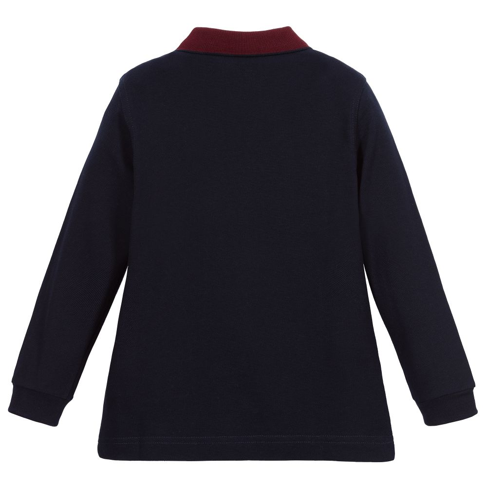 Il Gufo-Boys Blue Cotton Polo Shirt | Childrensalon Outlet