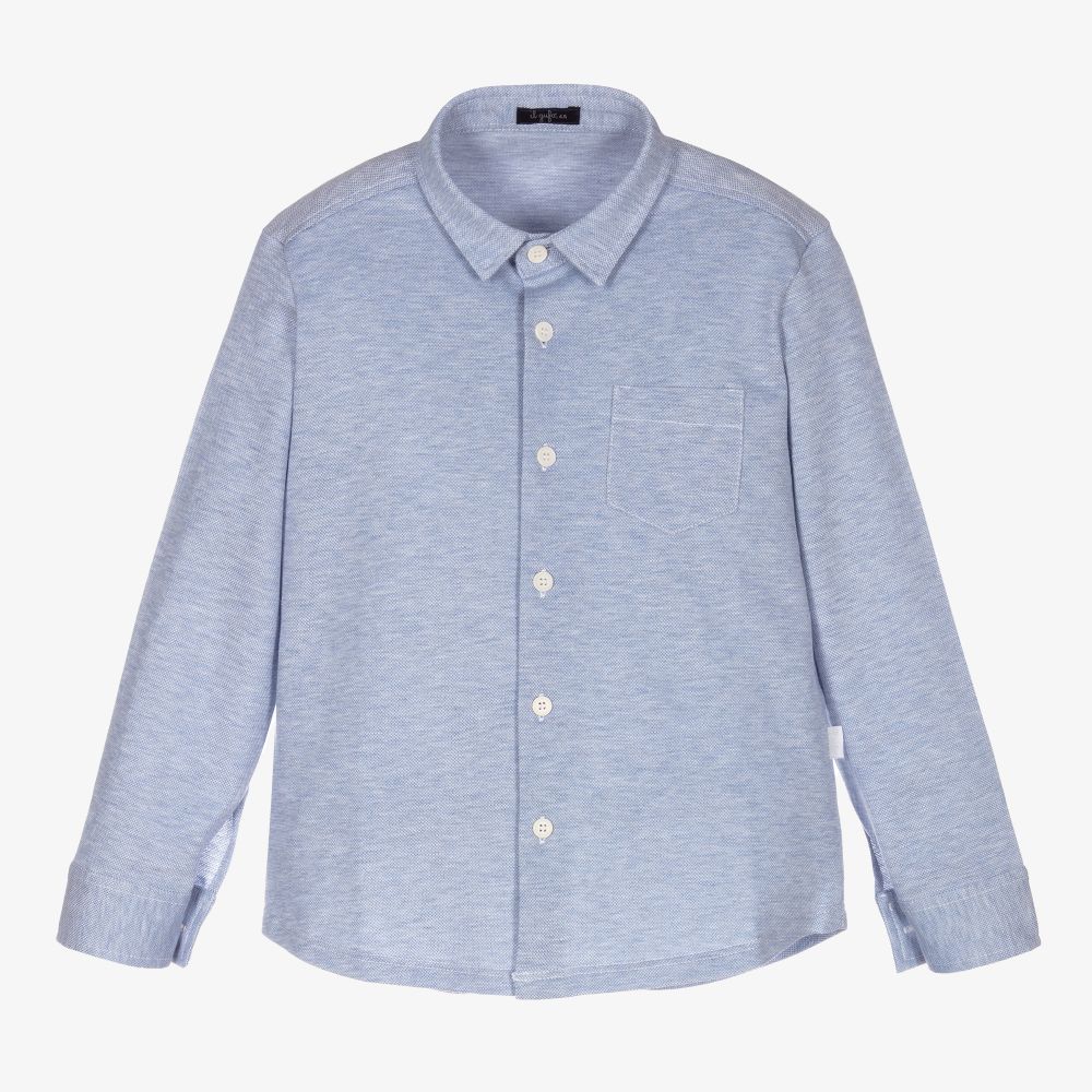 Il Gufo - Boys Blue Cotton Shirt | Childrensalon