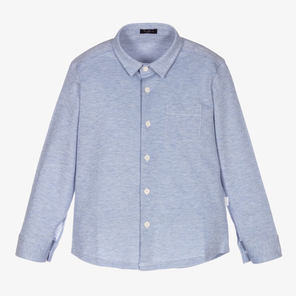 Il Gufo - Chemise bleue en coton Garçon | Childrensalon