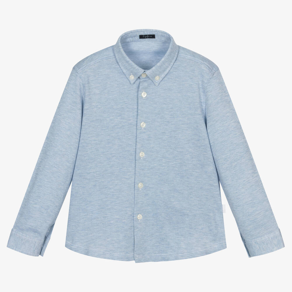 Il Gufo - Boys Blue Cotton Shirt | Childrensalon