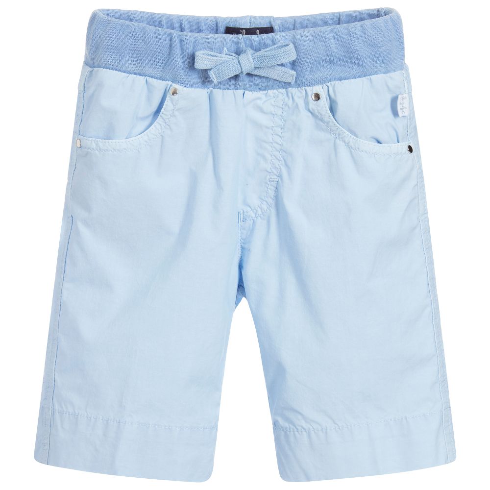 Il Gufo - Boys Blue Cotton Shorts | Childrensalon