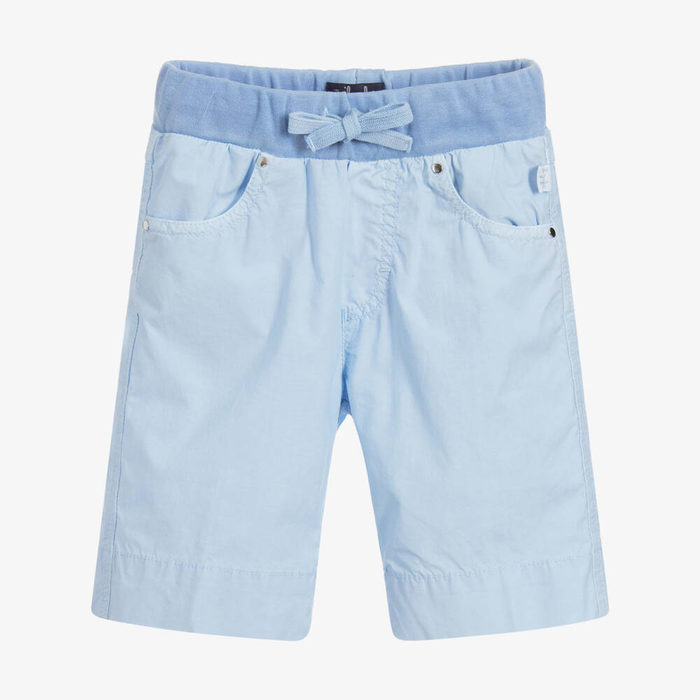 Il Gufo-شورت قطن بوبلين لون أزرق | Childrensalon Outlet