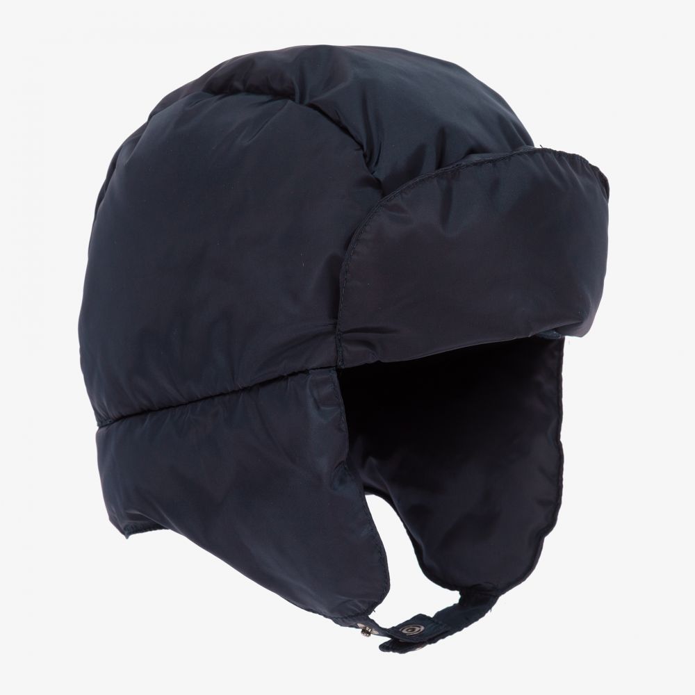 Il Gufo-قبعة مبطنة بريش لون كحلي للأولاد | Childrensalon Outlet