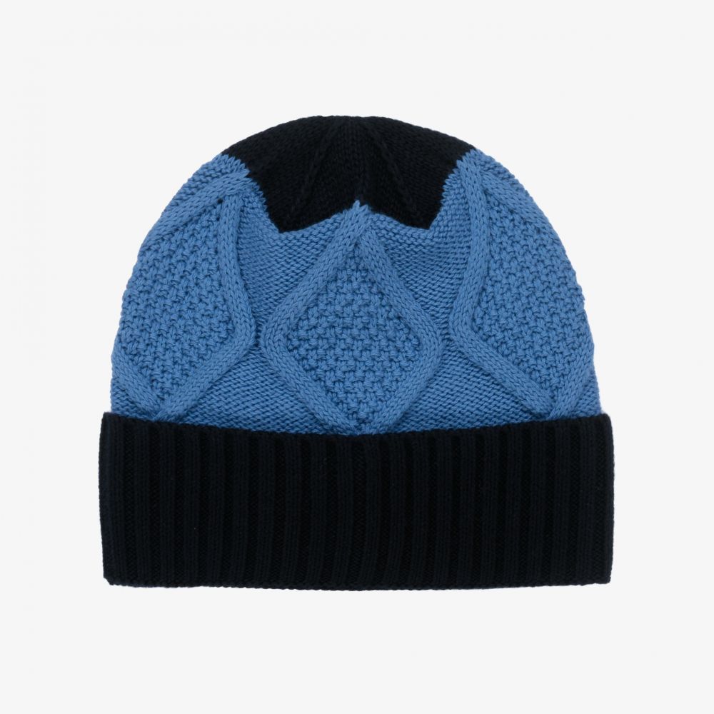 Il Gufo - Boys Blue Knitted Beanie Hat | Childrensalon