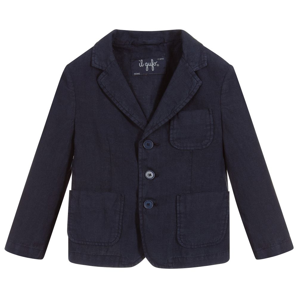 Il Gufo - Boys Blue Linen Blazer | Childrensalon