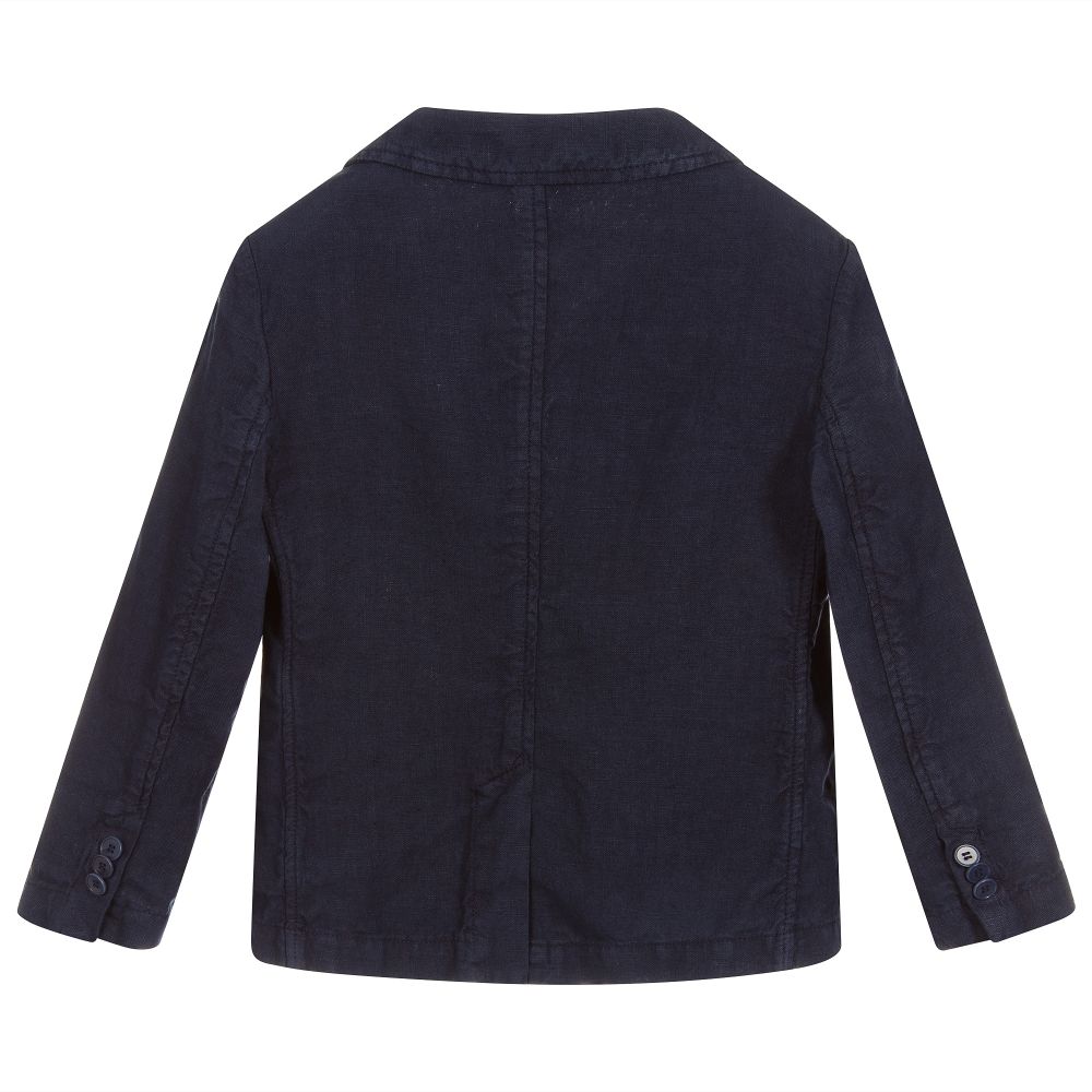 Il Gufo-Boys Blue Linen Blazer | Childrensalon Outlet