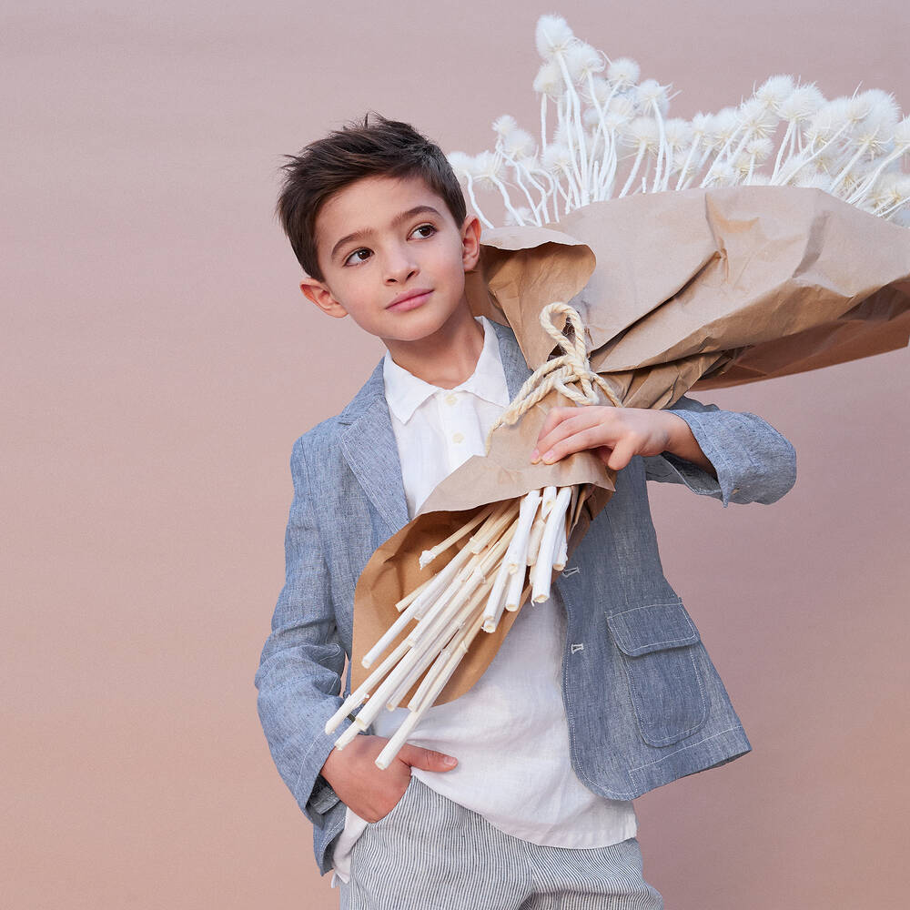Boys linen blazer discount