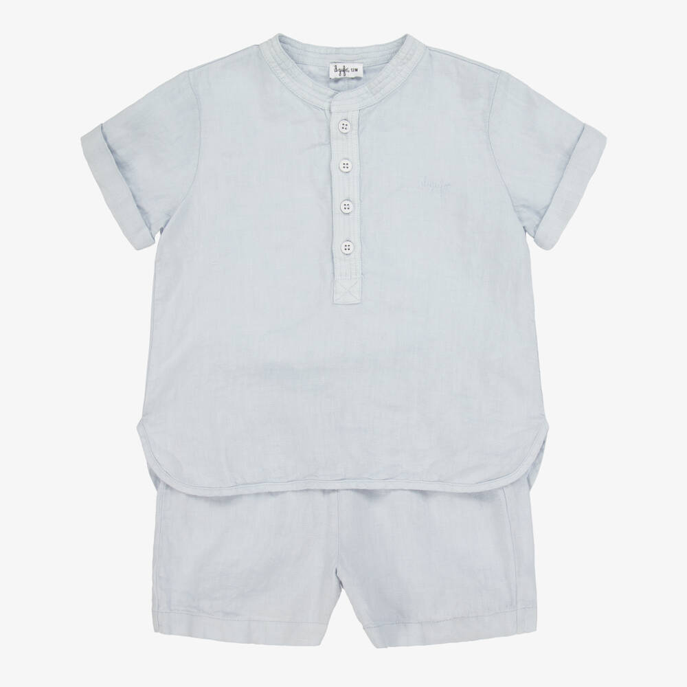 Il Gufo-Льняной синий комплект для мальчиков | Childrensalon Outlet