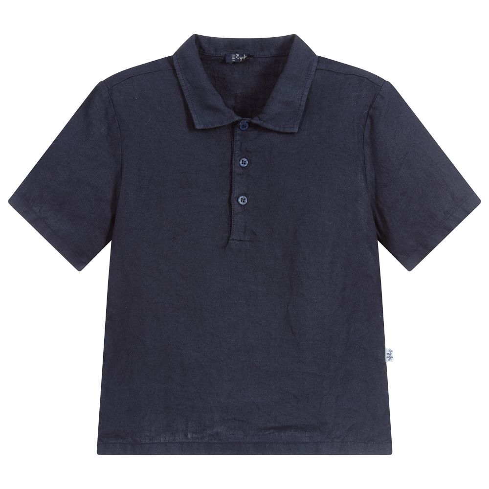 Il Gufo - Boys Blue Linen Shirt | Childrensalon