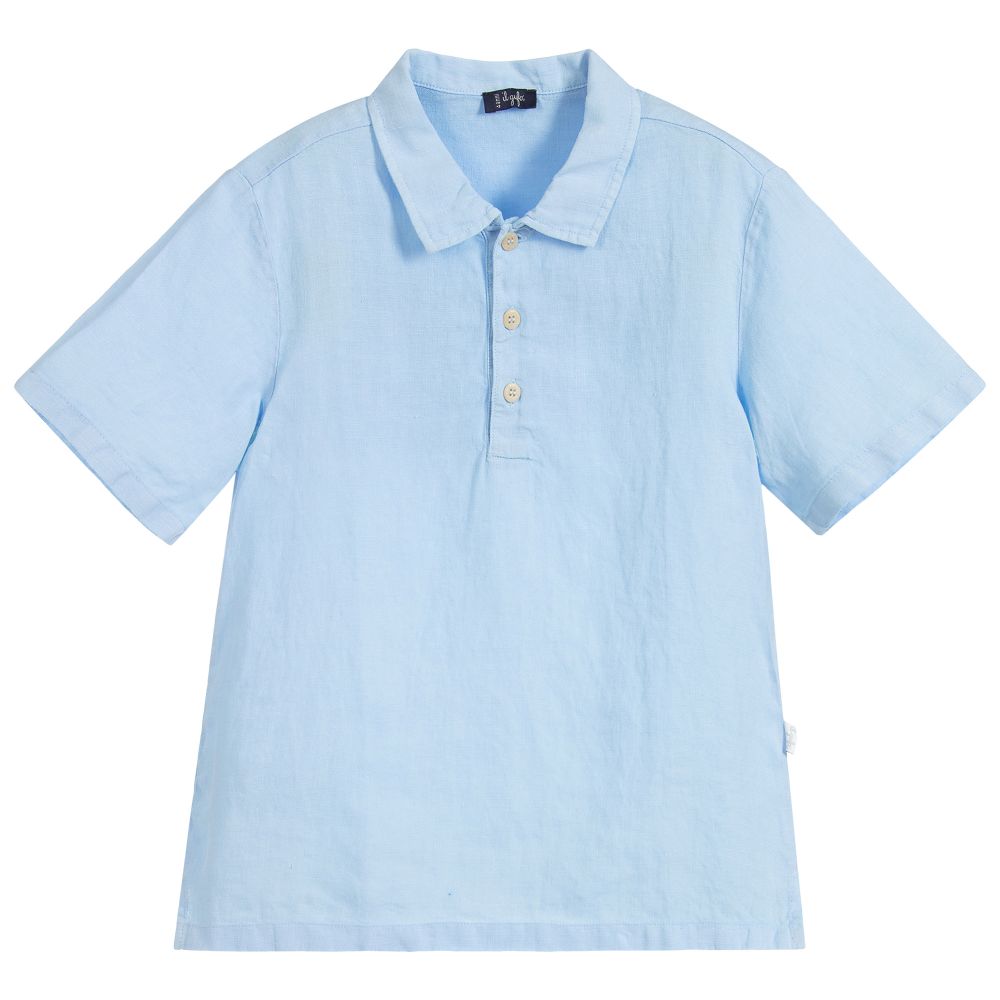 Il Gufo - قميص كتّان لون أزرق للأولاد | Childrensalon