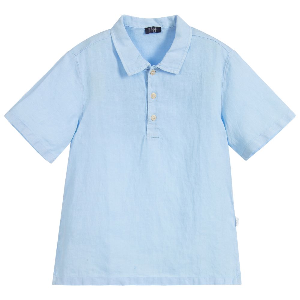 Il Gufo - Boys Blue Linen Shirt | Childrensalon