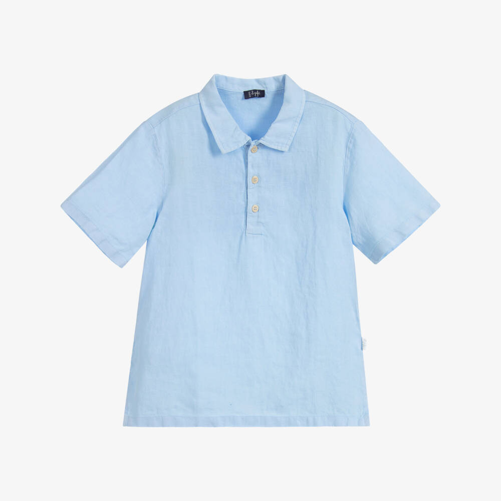 Il Gufo-Boys Blue Linen Shirt | Childrensalon Outlet