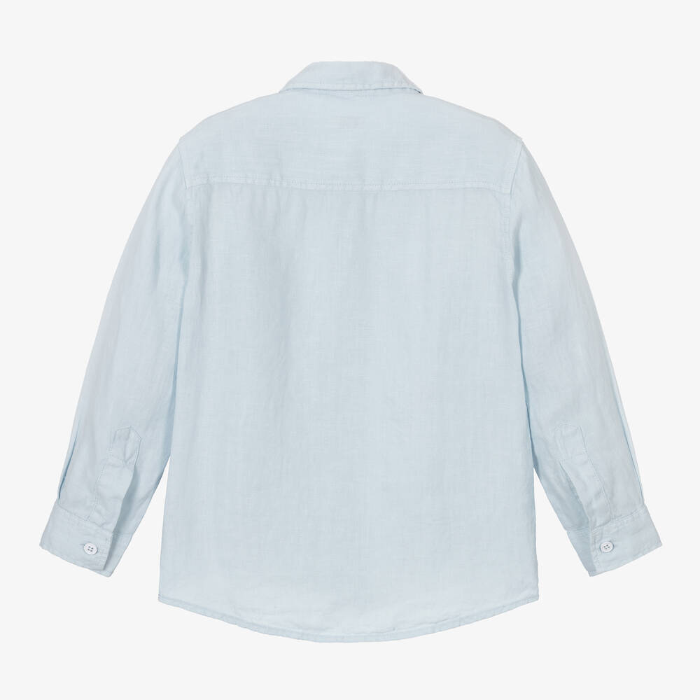 إيل غوفو-قميص كتان لون أزرق فاتح للأولاد | Childrensalon Outlet
