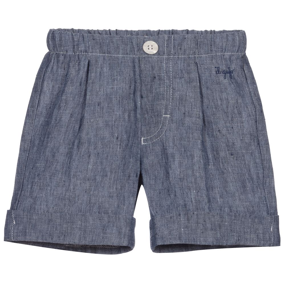Boys blue linen shorts online