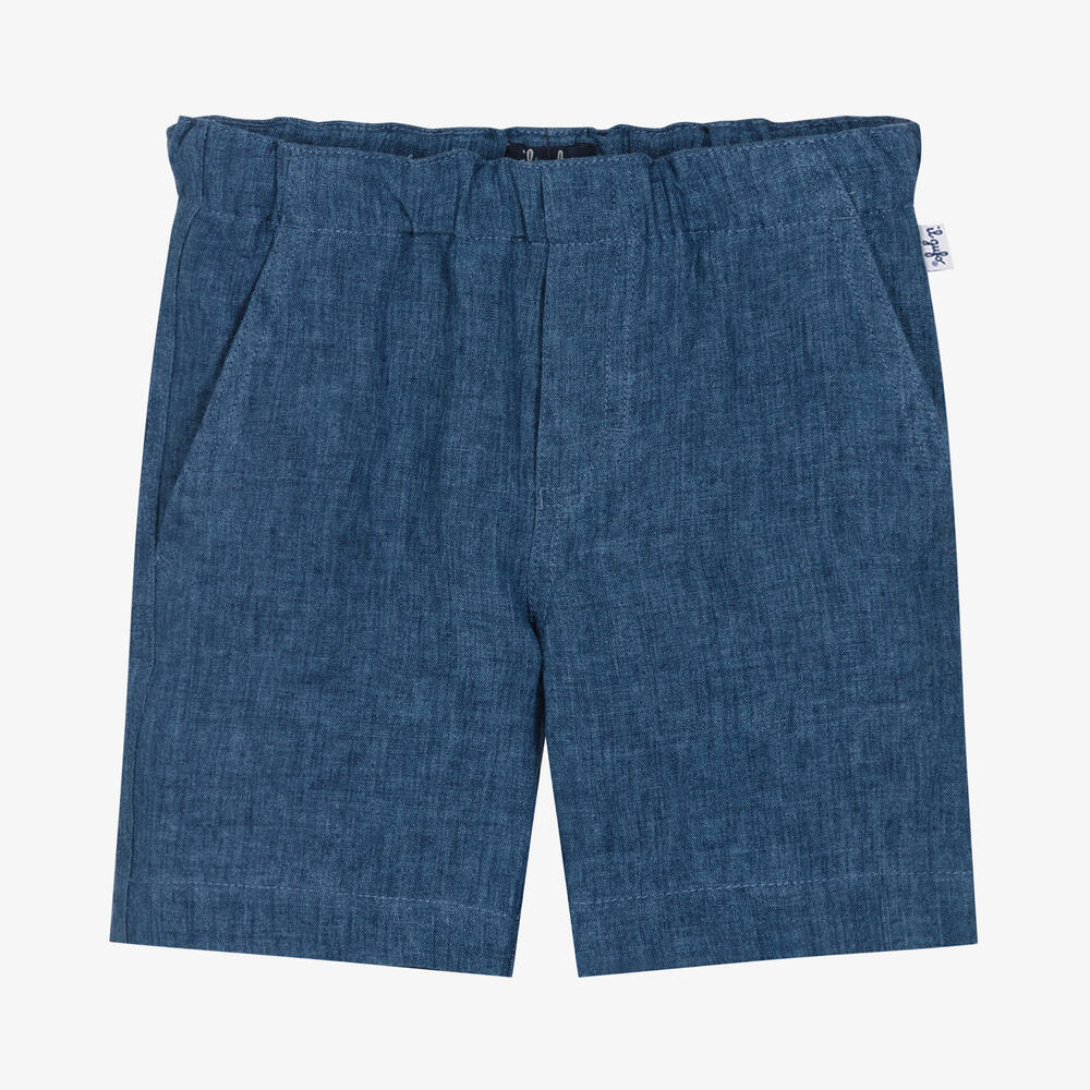 Il Gufo - Boys Blue Linen Shorts | Childrensalon