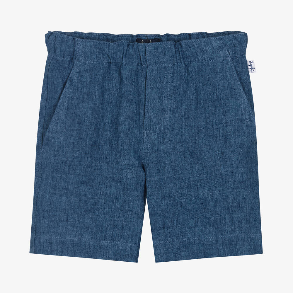 Il Gufo - Short bleu en lin garçon | Childrensalon