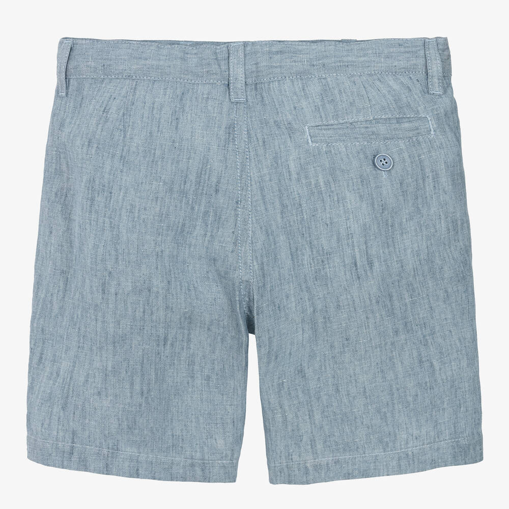 Il Gufo-Boys Blue Linen Shorts | Childrensalon Outlet
