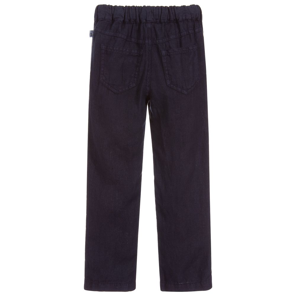 Il Gufo-Boys Blue Linen Trousers | Childrensalon Outlet