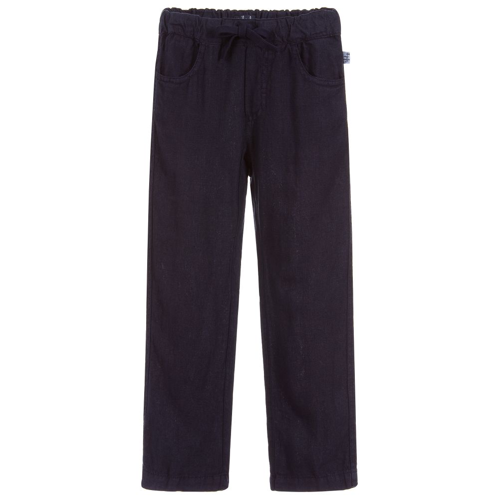 Il Gufo - Boys Blue Linen Trousers | Childrensalon