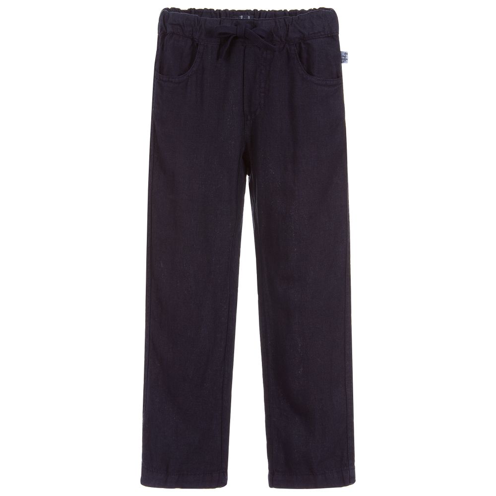 Il Gufo-Boys Blue Linen Trousers | Childrensalon Outlet