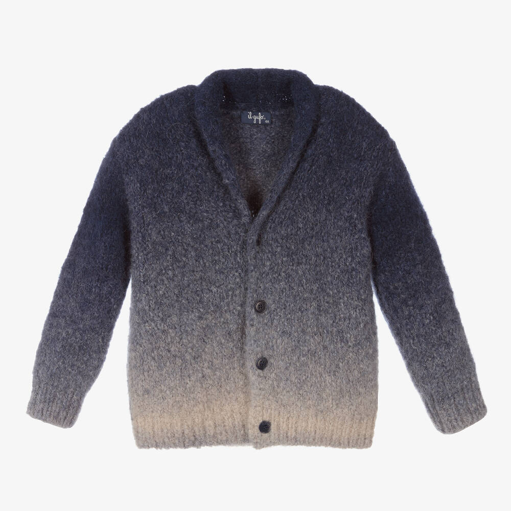 Il Gufo - Boys Blue Ombré Cardigan | Childrensalon