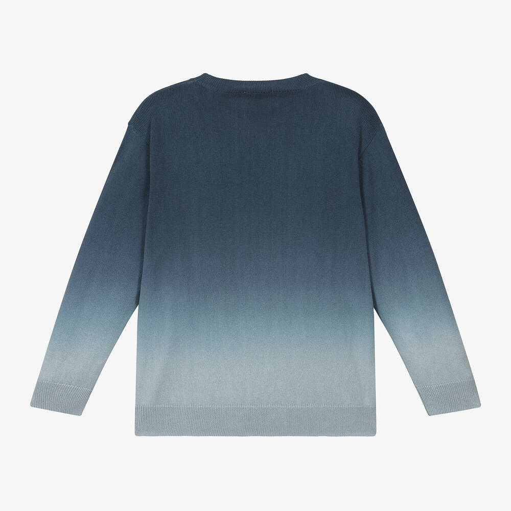 Il Gufo Boys Blue Ombre Cotton Knit Sweater Childrensalon Outlet