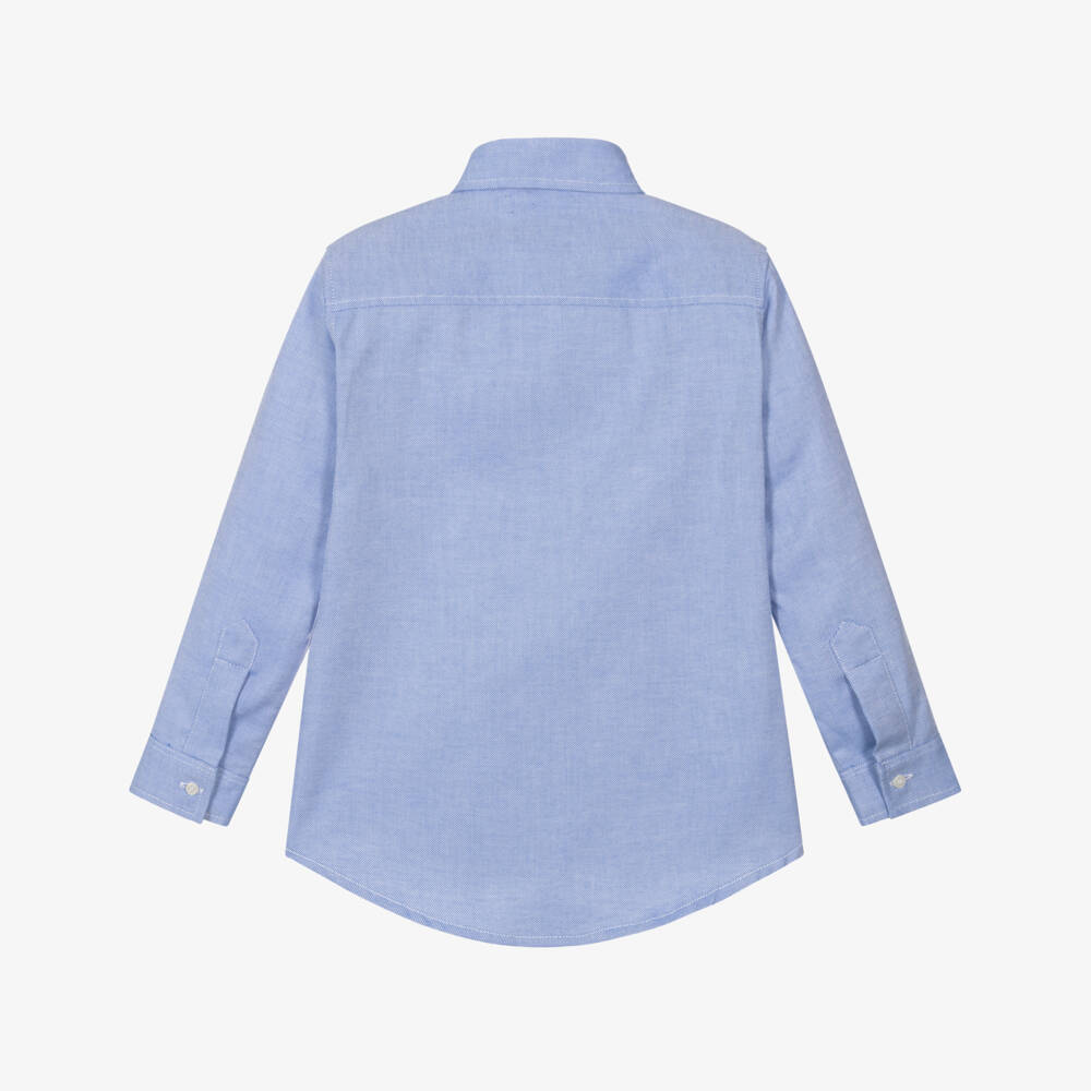 Il Gufo-Boys Blue Oxford Cotton Shirt | Childrensalon Outlet