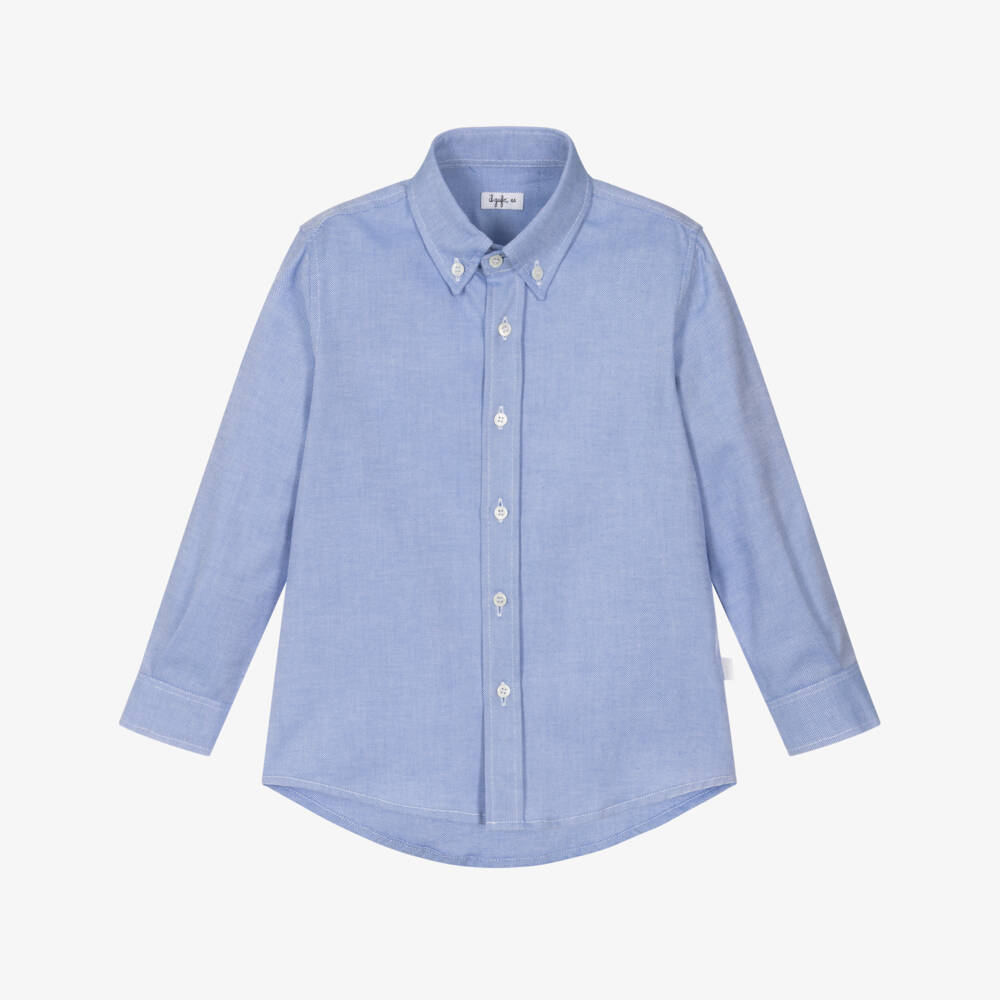Il Gufo-Boys Blue Oxford Cotton Shirt | Childrensalon Outlet