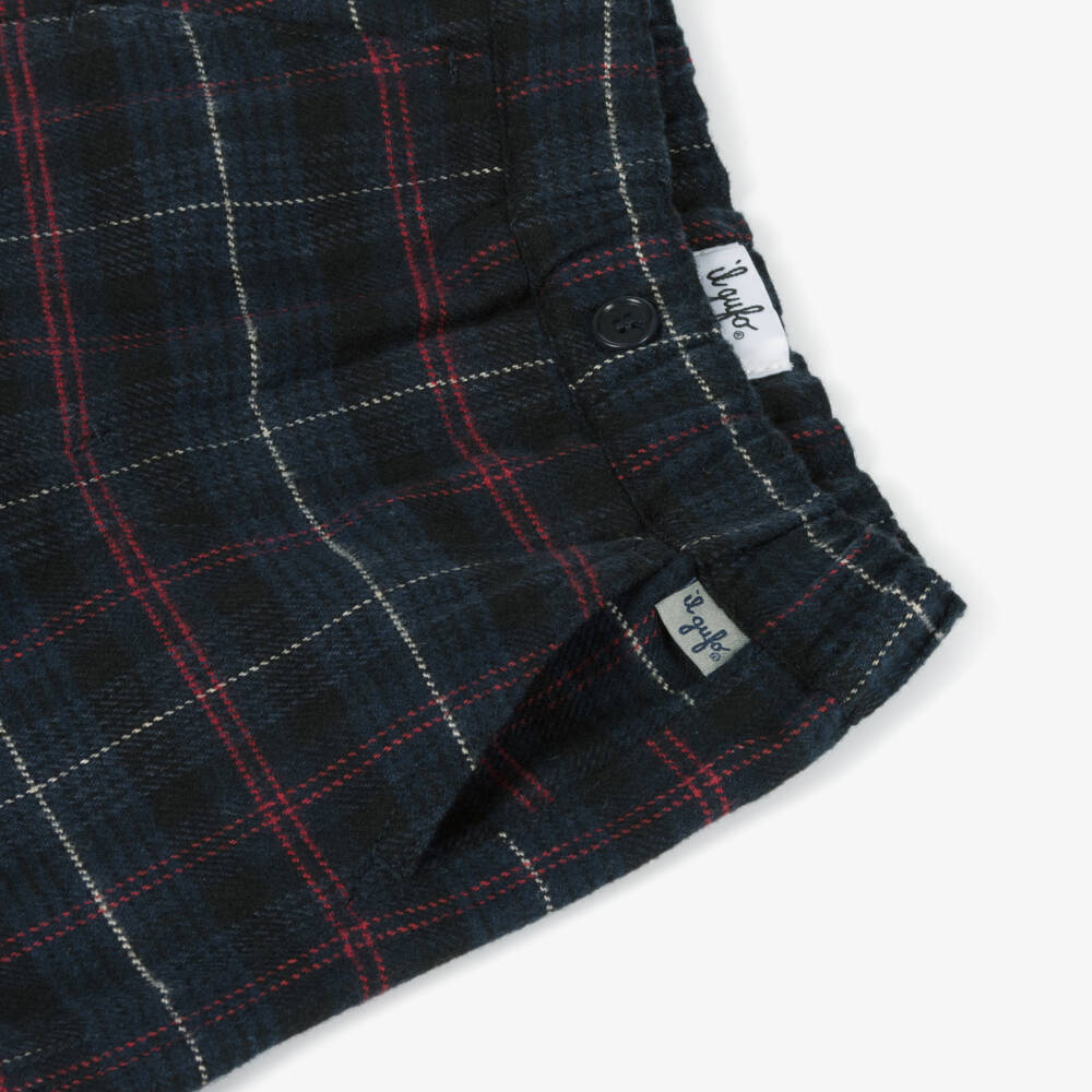 Il Gufo-Boys Blue Plaid Pull-On Trousers | Childrensalon Outlet