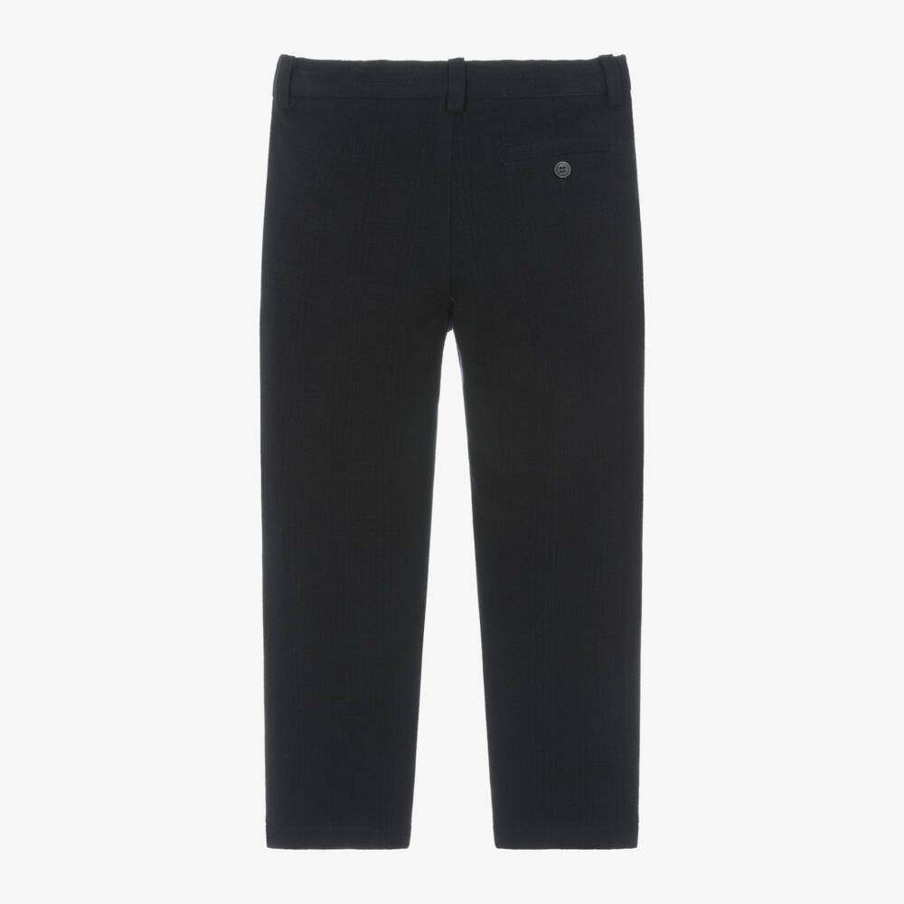 Il Gufo-Boys Blue Plaid Smart Trousers | Childrensalon Outlet