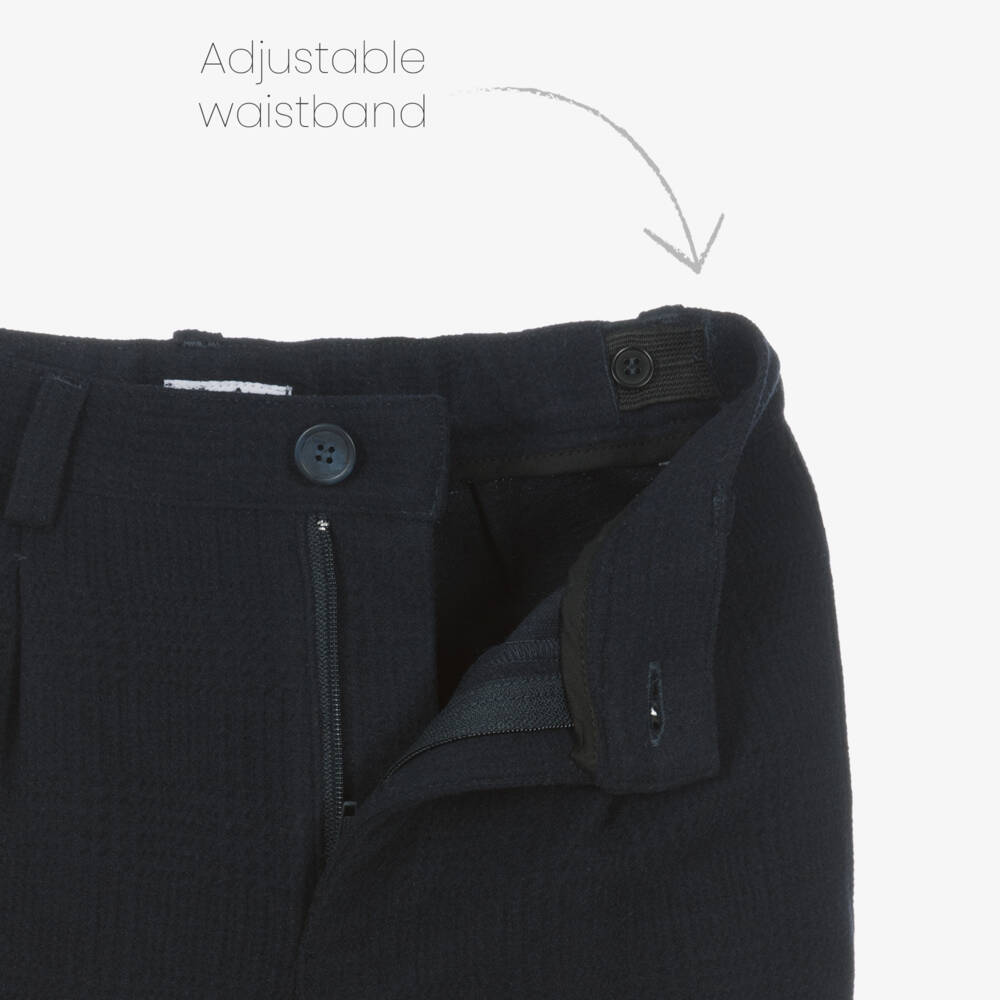 Il Gufo-Boys Blue Plaid Smart Trousers | Childrensalon Outlet