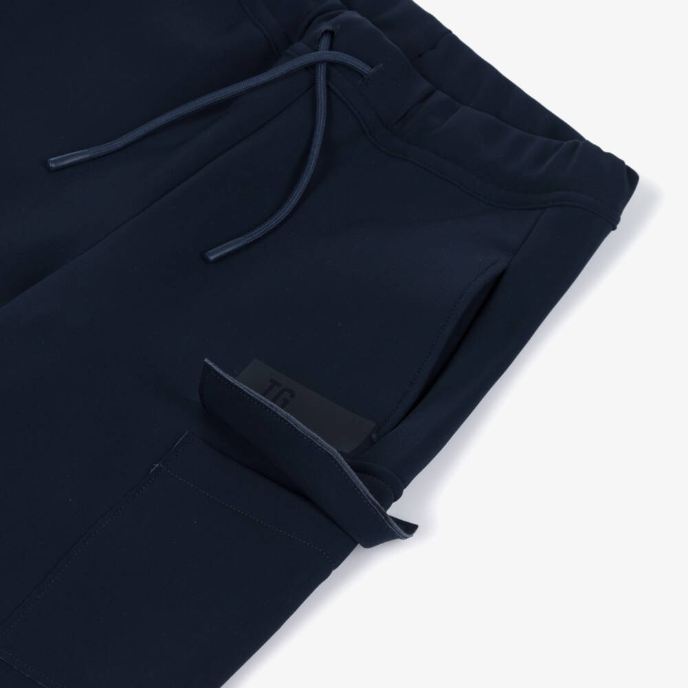 Il Gufo-Boys Blue Scuba Jersey Cargo Trousers | Childrensalon Outlet