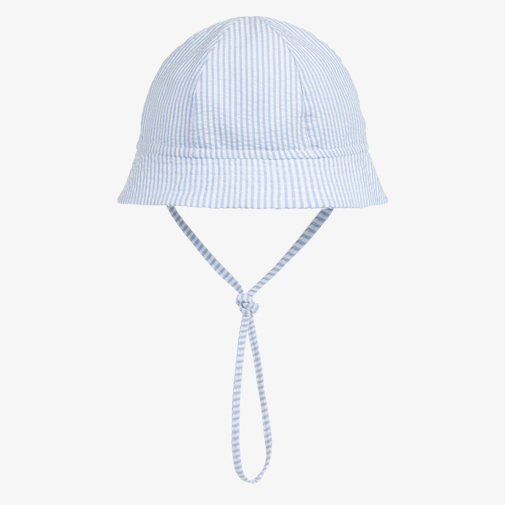 Il Gufo-Boys Blue Striped Cotton Hat | Childrensalon Outlet