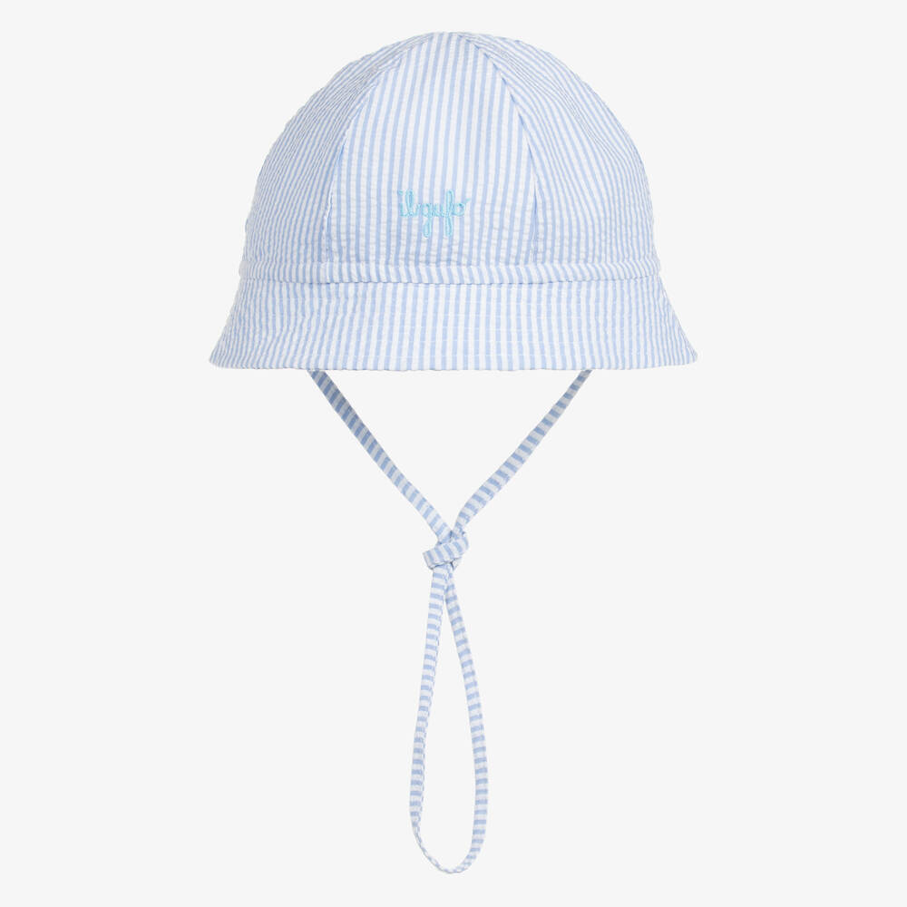 Il Gufo-Boys Blue Striped Cotton Hat | Childrensalon Outlet